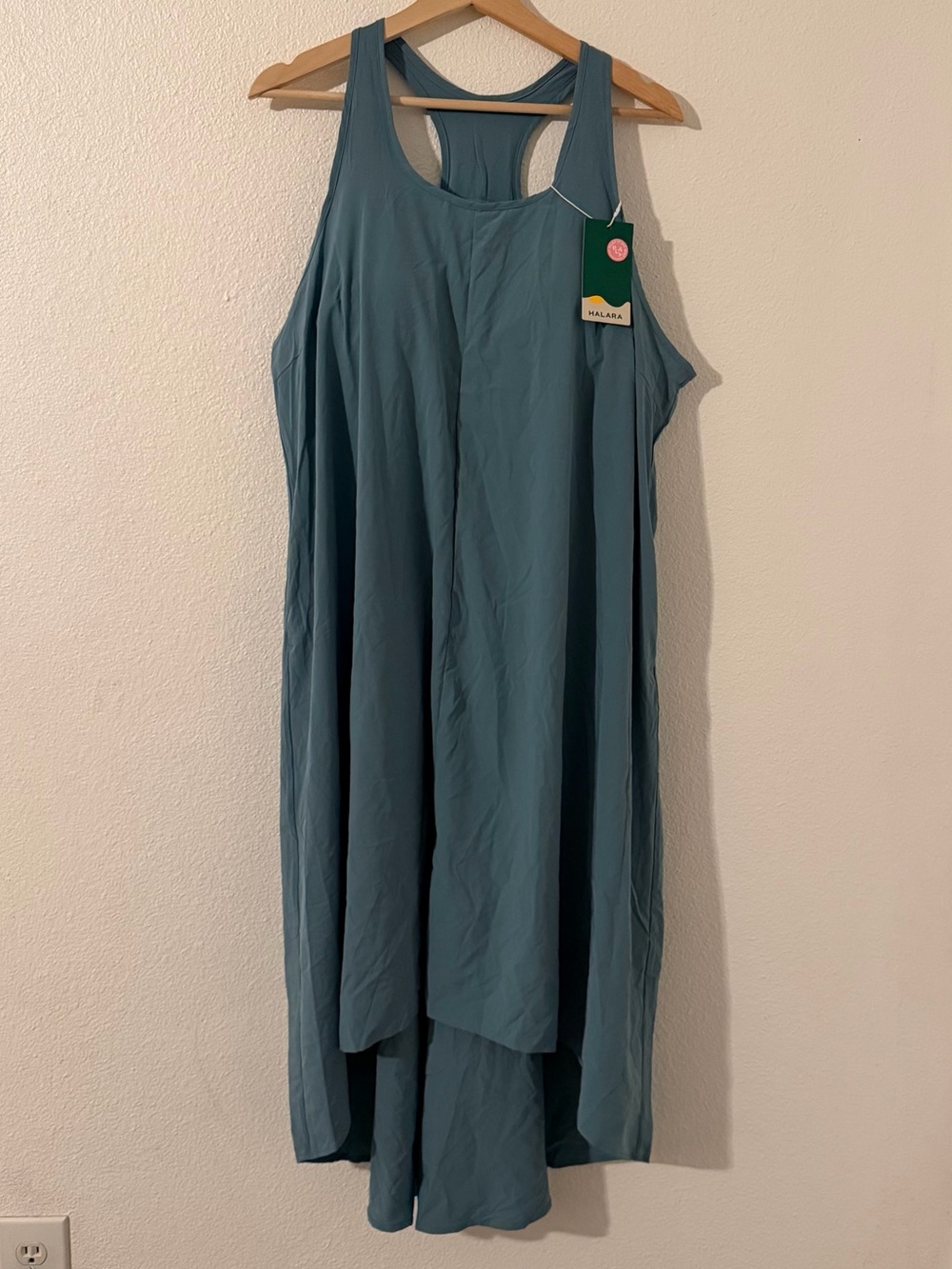 Halara Breezeful Racerback High-Low Midi Dress Blue XL Pockets Athleisure
